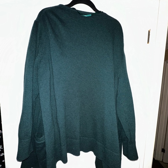 Banana Republic Turquoise Waterfall Cardigan Sweater XL with Pockets - Picture 7 of 7